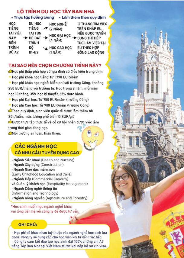 Lộ trình du học Tây Ban Nha 